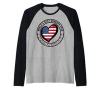 World's Best Grandpa Ever Proud to Be American Grandfather Raglan Baseball Tee