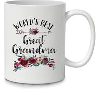 World's Best Great Ceramic Cup Double Side Printed Funny New Gag Novelty Great Grandma Nana Grandmother Granny Gift
