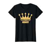 World's Best Henry Saying Funny Name Henry Value Graphic T-Shirt, Women, Black, L