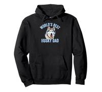 World's Best Husky Dad Beautiful Siberian Husky Daddy Pullover Hoodie