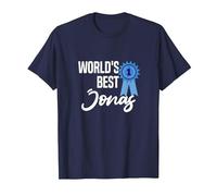World's Best Jonas Name Personalized T-Shirt, Men, Navy Blue, X-Large