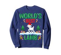 World's Best Lamb - Sheep Christmas Tree Santa Hat Xmas Lamb Sweatshirt