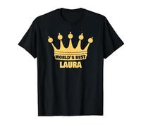 World's Best Laura Funny Name Laura Saying Value Graphic T-Shirt, Men, Black, S