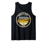 World's Best Librarian Ever Retro Vintage Badge Tank Top