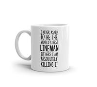 World's Best Lineman Mug-Funny Lineman Gift-Lineman Coffee Mug-Lineman Quote-Best Lineman Ever-Greatest Lineman-Mugs-Joke