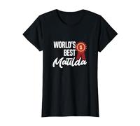 World's Best Matilda Name Personalized T-Shirt, Women, Black, Large