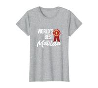 World's Best Matilda Name Personalized T-Shirt, Women, Heather Grey, XX-Large