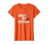 World's Best Matilda Name Personalized T-Shirt, Women, Orange, XX-Large