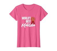World's Best Matilda Name Personalized T-Shirt, Women, Pink Heather, 3X-Large