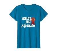 World's Best Matilda Name Personalized T-Shirt, Women, Sapphire Blue, X-Small