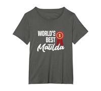 World's Best Matilda Name Personalized T-Shirt, Women's Plus, Asphalt Grey, 3X