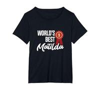 World's Best Matilda Name Personalized T-Shirt, Women's Plus, Black, 3X