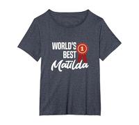 World's Best Matilda Name Personalized T-Shirt, Women's Plus, Heather Blue, 3X