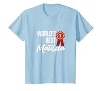 World's Best Matilda Name Personalized T-Shirt, Youth, Baby Blue, Small