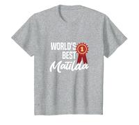 World's Best Matilda Name Personalized T-Shirt, Youth, Heather Grey, 3T