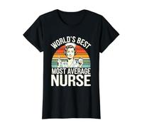 World's Best Most Average Nurse Funny Nurse Clinic Value Graphic T-Shirt, Women, Black, M