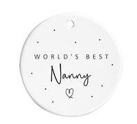 World's Best Nanny Ceramic Round Hanging Ornament Decoration Sign