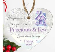 World's Best Neighbour Wooden Plaque - Rustic Hanging Sign - Appreciation or Housewarming Gifting from Friends & Family 10 Colours (Lilac)