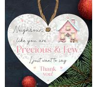 World's Best Neighbour Wooden Plaque - Rustic Hanging Sign - Appreciation or Housewarming Gifting from Friends & Family 10 Colours (Pink)