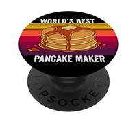 World's Best Pancake Maker Funny Retro Vintage Pancakes PopSockets Adhesive PopGrip
