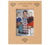 Worlds Best Papa 6x4 Oak Effect Photo Picture Frame Keepsake Gift