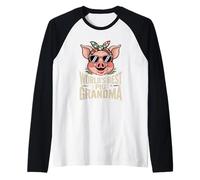 Worlds Best Pig Grandma Cute Farm Lover Humor Raglan Baseball Tee