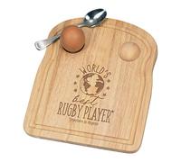 World's Best Rugby Player Breakfast Dippy Egg Cup Board Wooden Easter