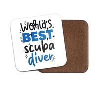 World's Best Scuba Diver Square Coaster - Diving Sport Boys Fan Hobby Work Job Greatest Birthday Men Women Friend Kitchen Drink #82712