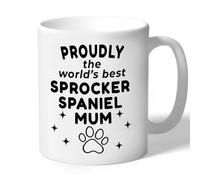 Worlds Best Sprocker Spaniel Mum Mug Proudly Gifts (Black Print)