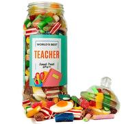 World's Best Teacher Thank You Gift for Teacher Sweets Jar Thank you Teacher Gifts 670g Jar of Sweets By The Sweet Treat Gifting Co.
