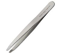 World's Best Tweezers Diamond Tip - Diamond Coated Slant Precision Tweezer for Eyebrow, Facial & Ingrown Hair Removal - Suitably Aligned Stainless Steel Tool Grabs Hair from the Root