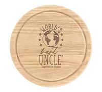 World's Best Uncle Wooden Chopping Cheese Board Round 25cm