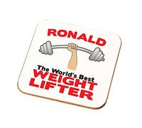 Worlds Best Weight Lifter Personalised Coaster Son Daughter Boyfriend Gym Gift