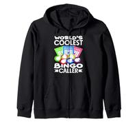 World's Coolest Bingo Caller Player Fun Zip Hoodie