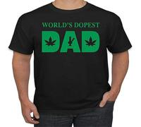 Worlds Dopest Dad Weed Marijuana Bong Weed Men's T-Shirt Black(3X-Large)