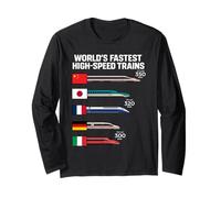 World's Fastest High Speed Trains by Country Long Sleeve T-Shirt