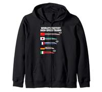 World's Fastest High Speed Trains by Country Zip Hoodie