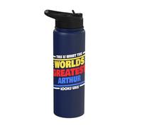 World's Greatest Arthur Saying Funny Arthur Name Stainless Steel Insulated Water Bottle