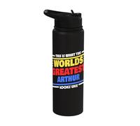 World's Greatest Arthur Saying Funny Arthur Name Stainless Steel Insulated Water Bottle