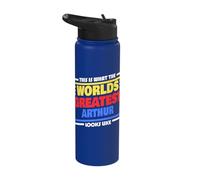 World's Greatest Arthur Saying Funny Arthur Name Stainless Steel Insulated Water Bottle