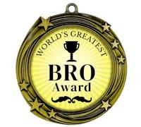 World's Greatest Bro Award Stars Design Medal | Celebration and Appreciation Prize for Family