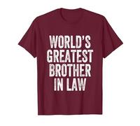 World's Greatest Brother in Law T-Shirt, Men, Burgundy, Small