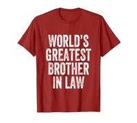 World's Greatest Brother in Law T-Shirt, Men, Cranberry Red, Small