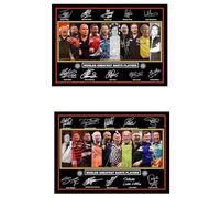 World's Greatest Darts Players Wall Art Collection, A4 Size Posters with Signatures/Autographs Copies, Set of 2 Prints, Professional Sports Memorabilia