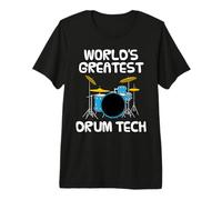 World's Greatest Drum Tech, Drummer Musician Funny Premium T-Shirt