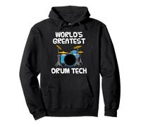 World's Greatest Drum Tech, Drummer Musician Funny Pullover Hoodie