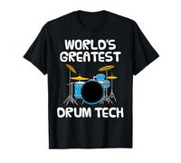 World's Greatest Drum Tech, Drummer Musician Funny T-Shirt
