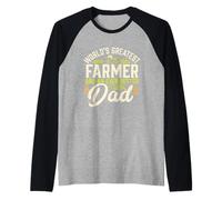 World's Greatest Farmer Better Dad Funny Agriculture Raglan Baseball Tee