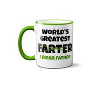 World's Greatest Farter, I Mean Father Mug Green and White