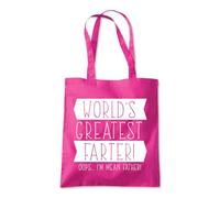 World's Greatest Farter Joke Tote Shopping Bag 10 Litres Capacity 42 x 38cm